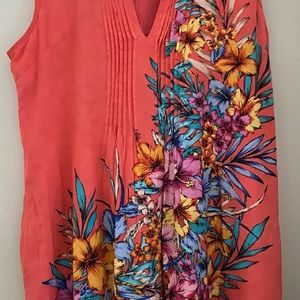 MKS Size large floral design, beautiful blouse / summer mini dress